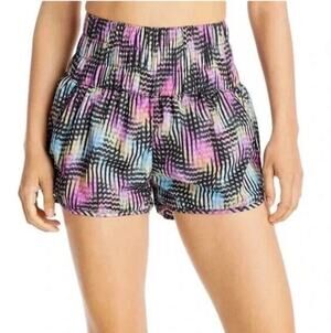 Free People Movement Printed Running Shorts Built-In Liner Elastic Waist Medium